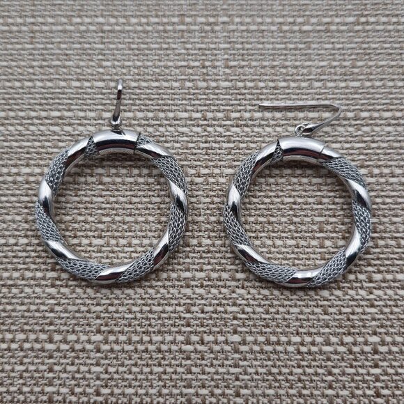 Sterling Silver Idalia Baudo Large Circle Earrings B351 - Picture 1 of 5